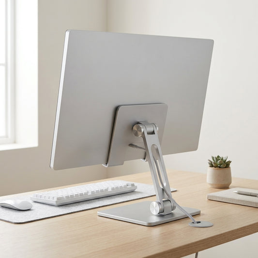 Foldable Aluminum Tablet Stand for Desk – Silver