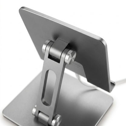 Foldable Aluminum Tablet Stand for Desk – Silver