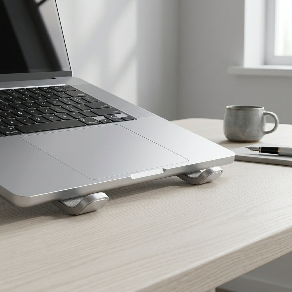 Adjustable Foldable Aluminum Laptop Stand – Silver