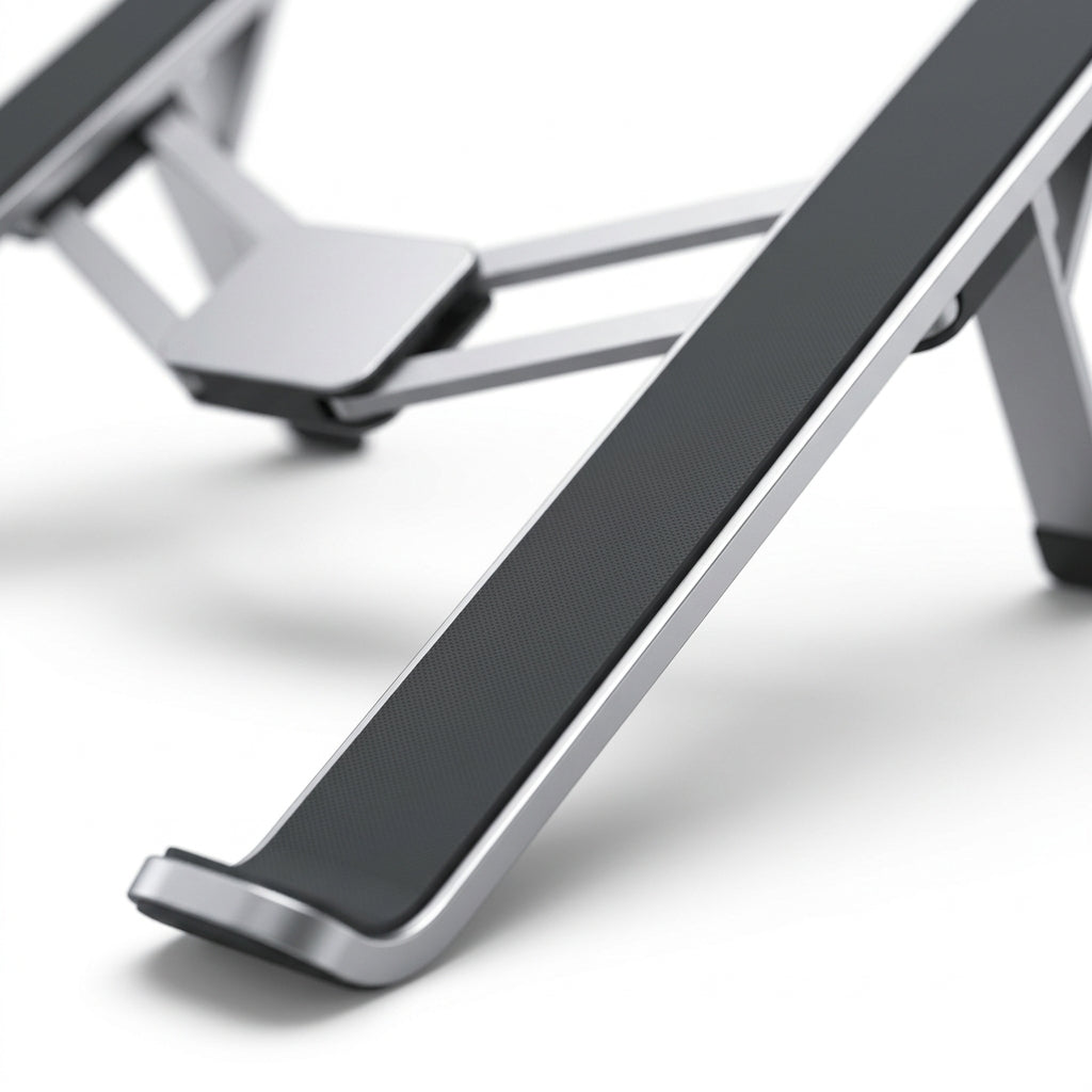 Adjustable Foldable Aluminum Laptop Stand – Silver