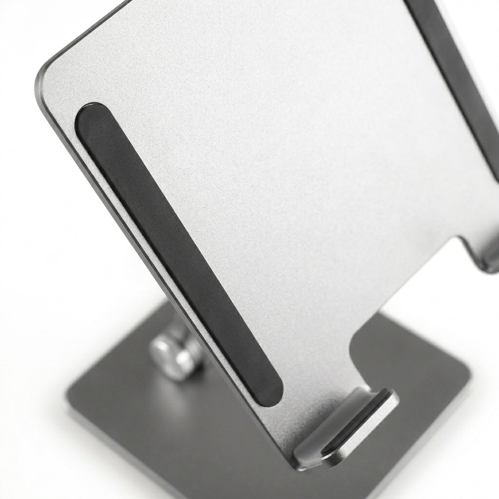 Foldable Aluminum Tablet Stand for Desk – Silver