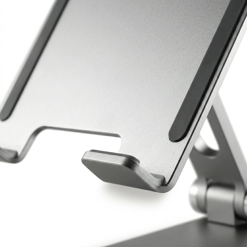 Foldable Aluminum Tablet Stand for Desk – Silver