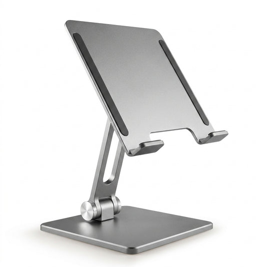 Foldable Aluminum Tablet Stand for Desk – Silver