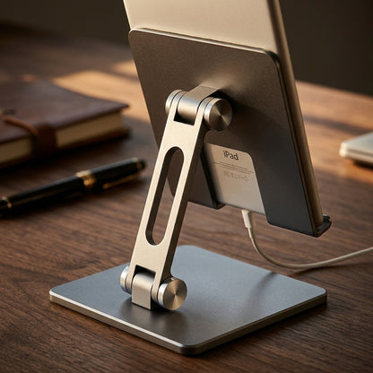 Foldable Aluminum Tablet Stand for Desk – Silver
